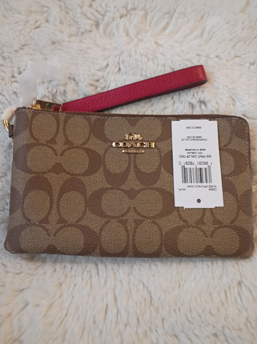 Coach Large Corner Zip Wristlet NWT